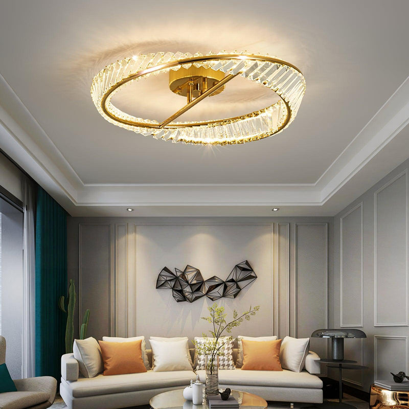 Crystal Rings Ceiling Lamp-DWHOME
