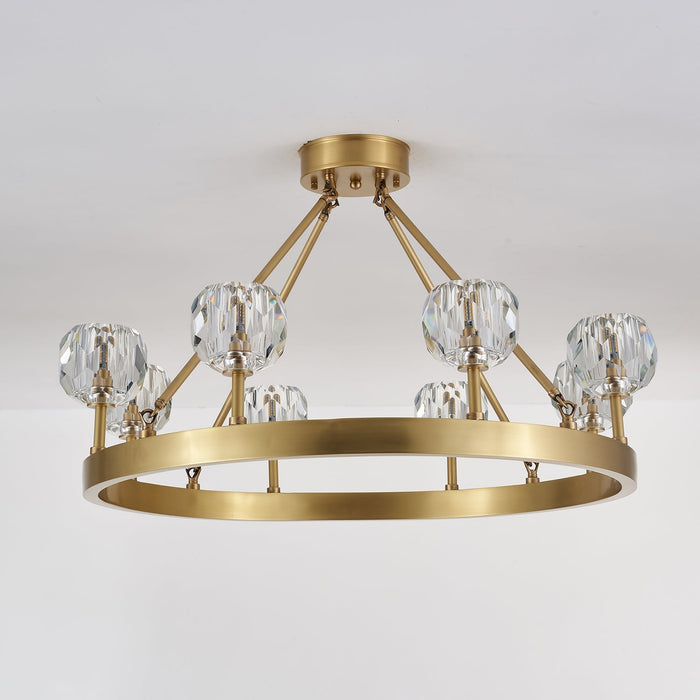 Crystal Round Golden Chandelier-DWHOME