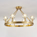 Crystal Round Golden Chandelier-DWHOME