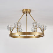 Crystal Round Golden Chandelier-DWHOME