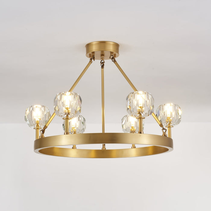 Crystal Round Golden Chandelier-DWHOME