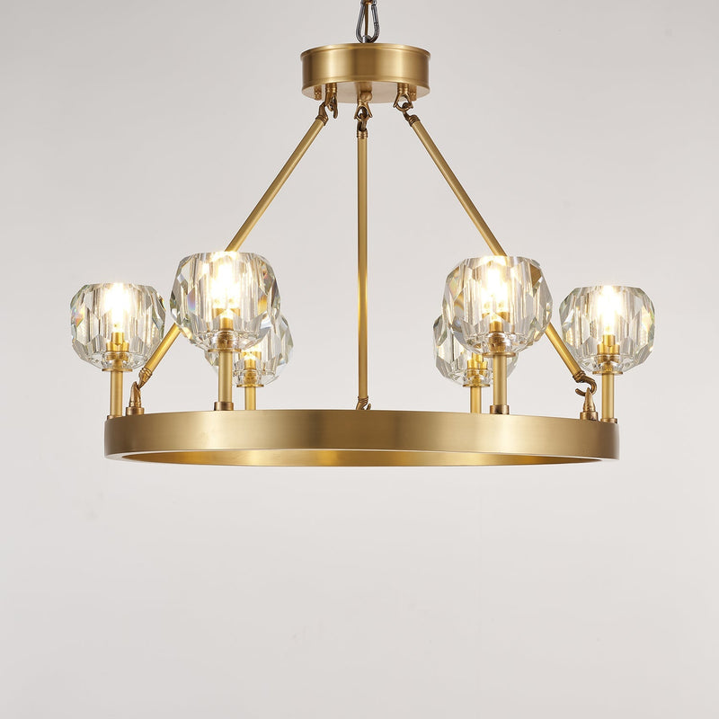 Crystal Round Golden Chandelier-DWHOME