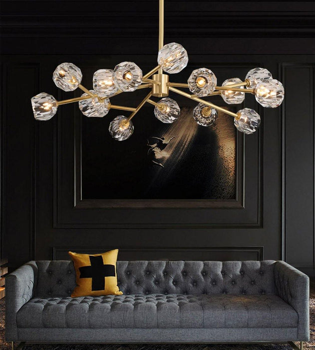 Crystal Ball Round Cluster Chandelier.