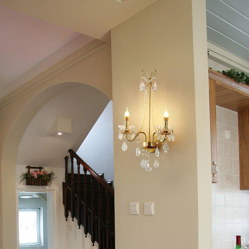Crystal Pearl Chain Wall Lamp-DWHOME