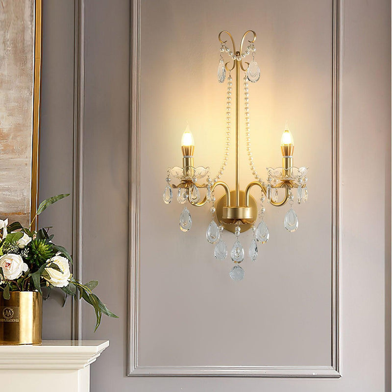 Crystal Pearl Chain Wall Lamp-DWHOME