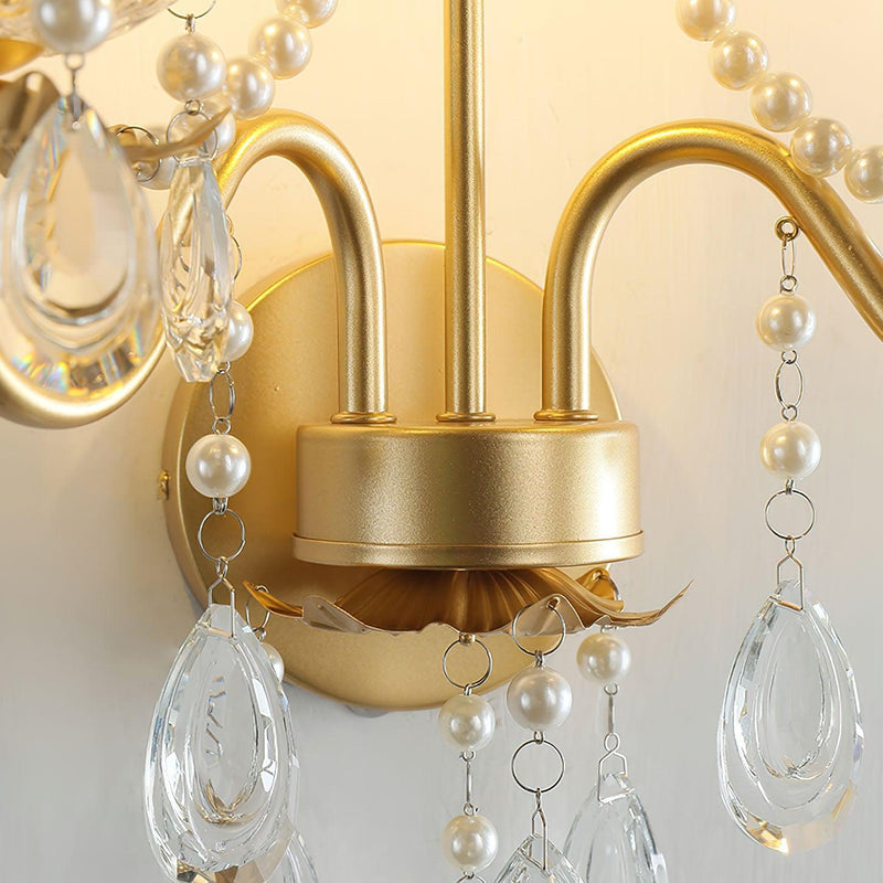 Crystal Pearl Chain Wall Lamp-DWHOME