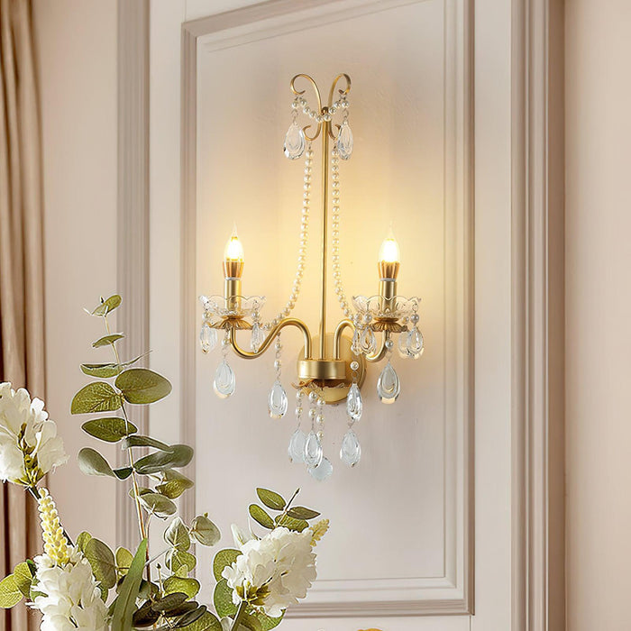 Crystal Pearl Chain Wall Lamp-DWHOME