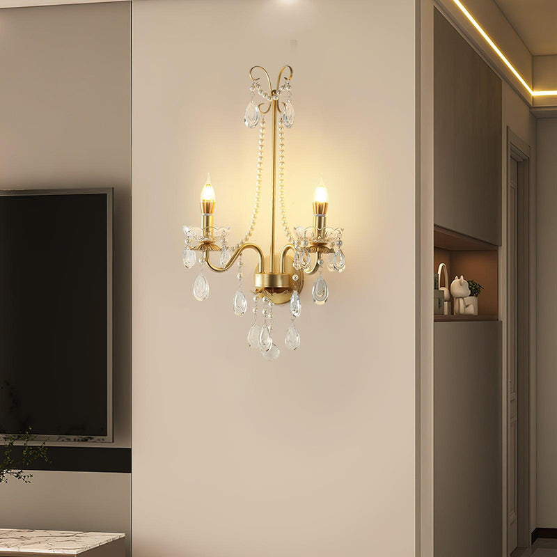Crystal Pearl Chain Wall Lamp-DWHOME