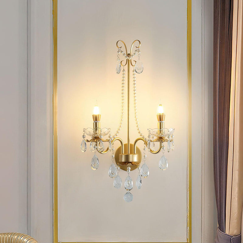 Crystal Pearl Chain Wall Lamp-DWHOME