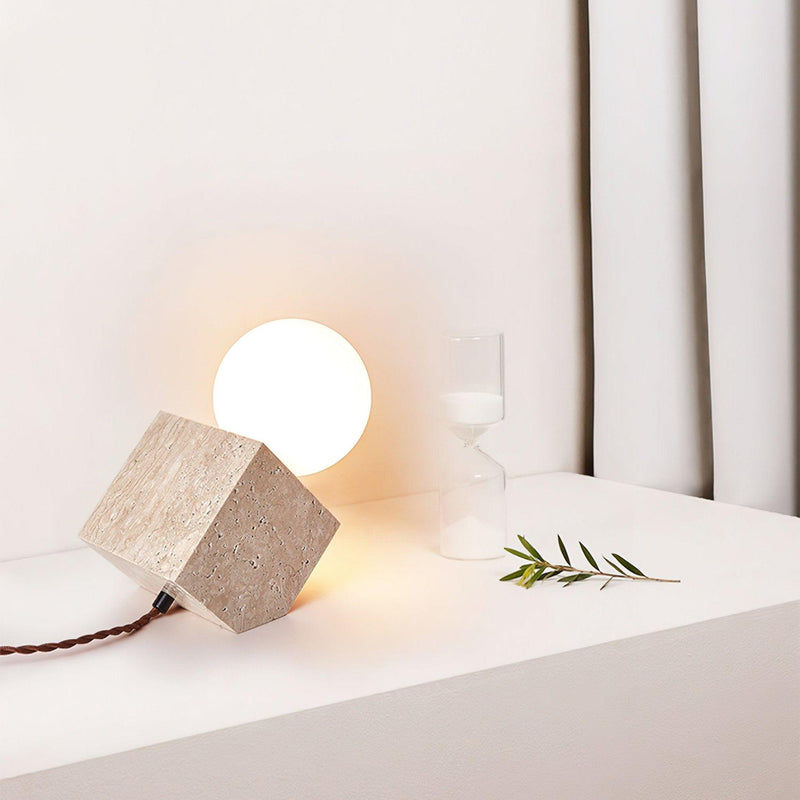 Cube Stone Table Lamp-DWHOME