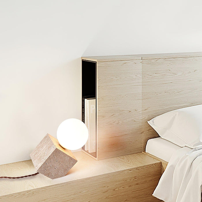 Cube Stone Table Lamp-DWHOME