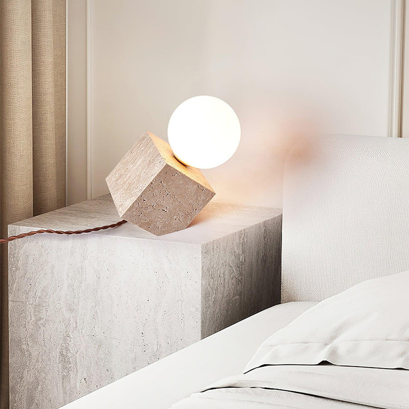 Cube Stone Table Lamp-DWHOME