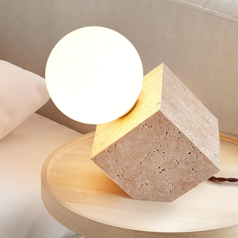 Cube Stone Table Lamp-DWHOME