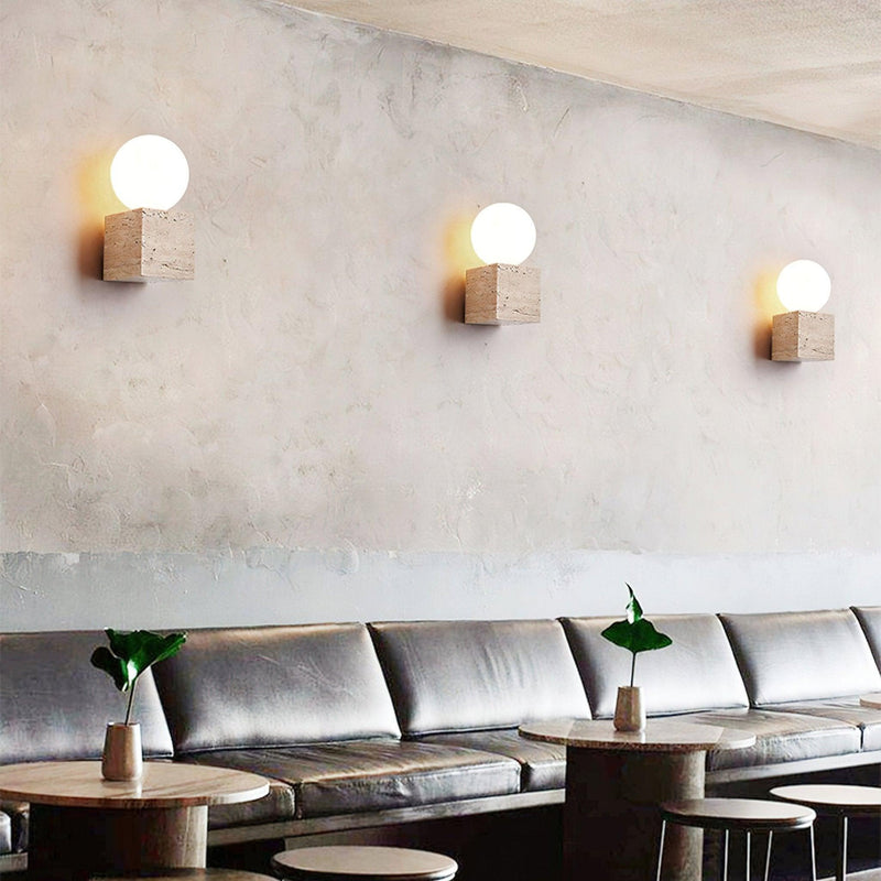 Cube Stone Wall Lamp-DWHOME