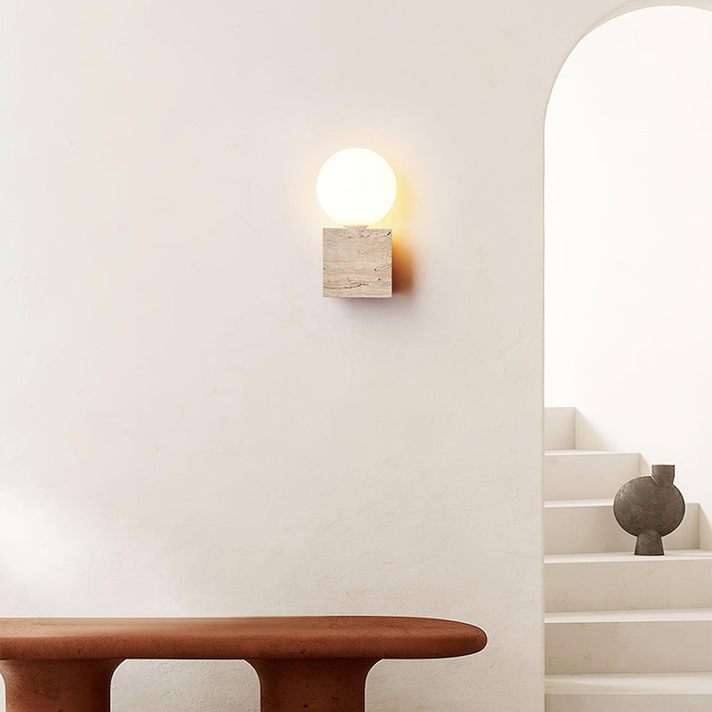 Cube Stone Wall Lamp-DWHOME