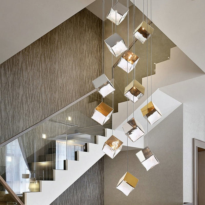 Cubic Luster Cascade Chandelier