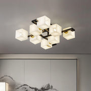 Cubist Alabaster Cluster Ceiling Lamp-DWHOME
