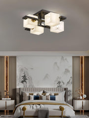 Cubist Alabaster Cluster Ceiling Lamp-DWHOME