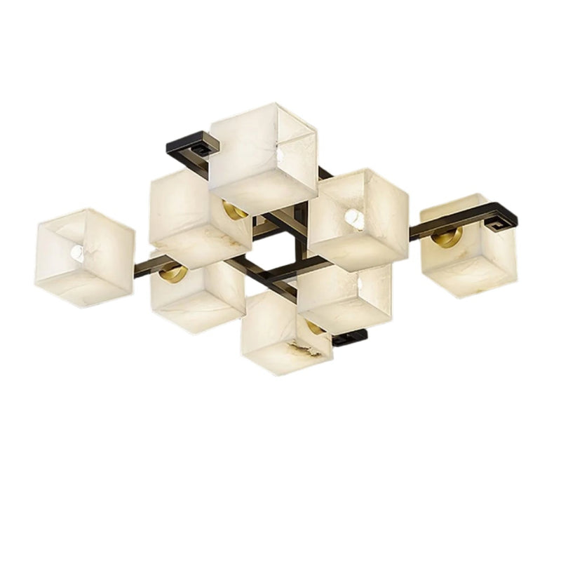 Cubist Alabaster Cluster Ceiling Lamp-DWHOME