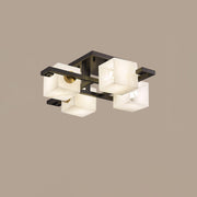 Cubist Alabaster Cluster Ceiling Lamp-DWHOME