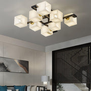 Cubist Alabaster Cluster Ceiling Lamp-DWHOME