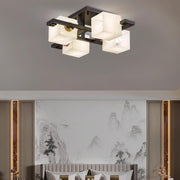 Cubist Alabaster Cluster Ceiling Lamp-DWHOME