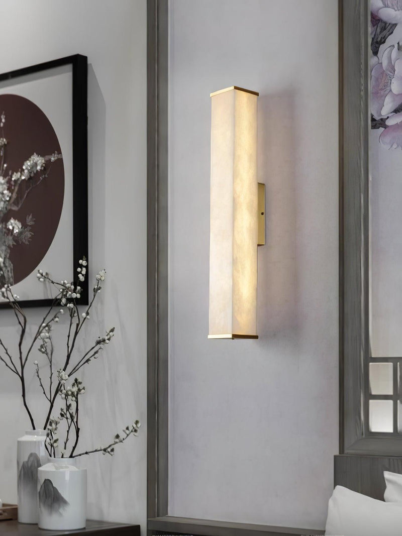 Cuboid Alabaster Wall Light-DWHOME