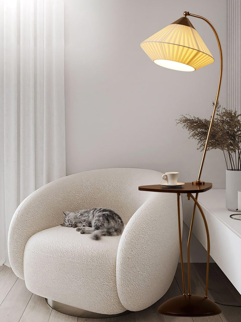 Curve With Table Floor Lamp-DWHOME