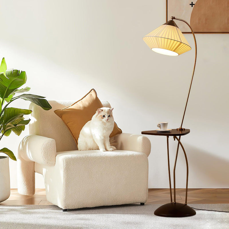 Curve With Table Floor Lamp-DWHOME