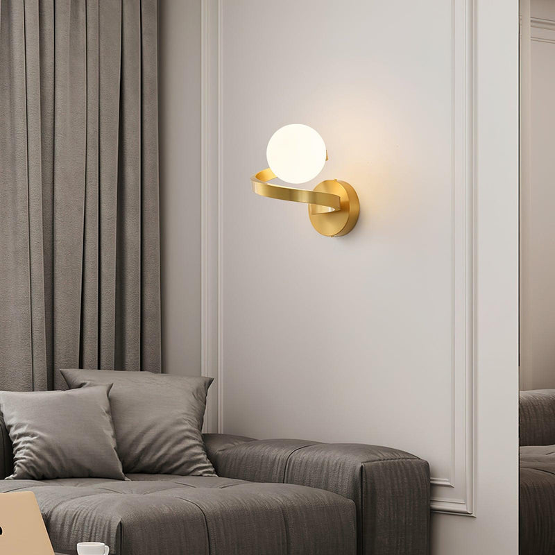 Curved Brass Wall Lamp-DWHOME