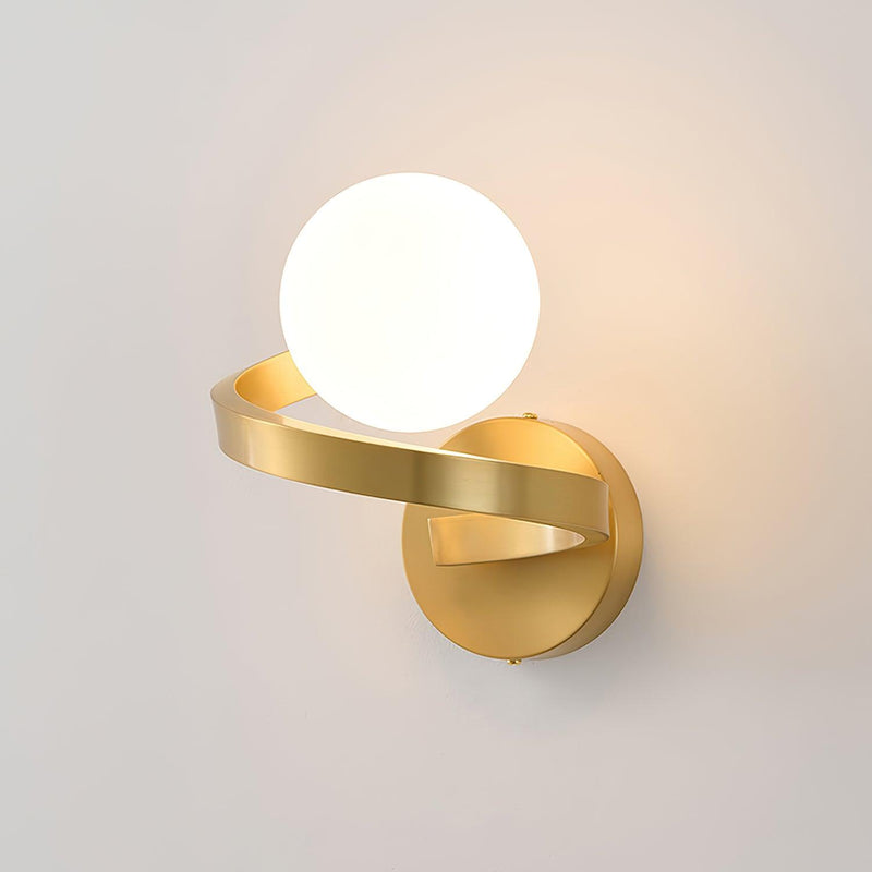Curved Brass Wall Lamp-DWHOME