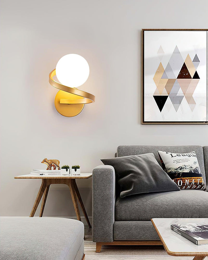 Curved Brass Wall Lamp-DWHOME