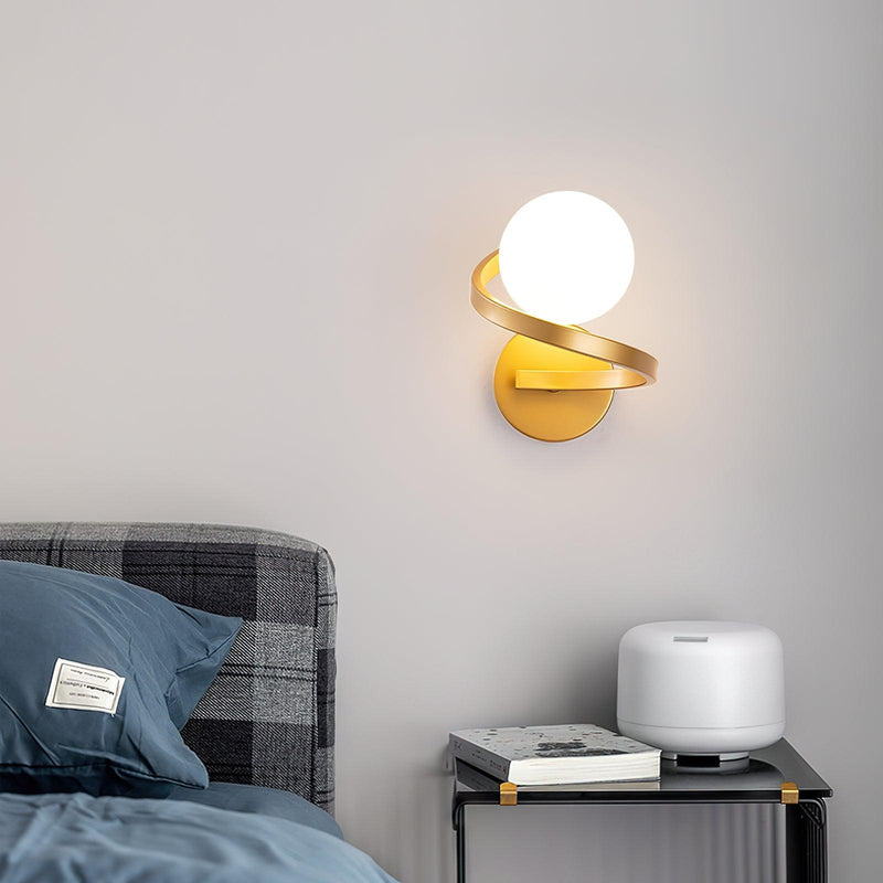 Curved Brass Wall Lamp-DWHOME