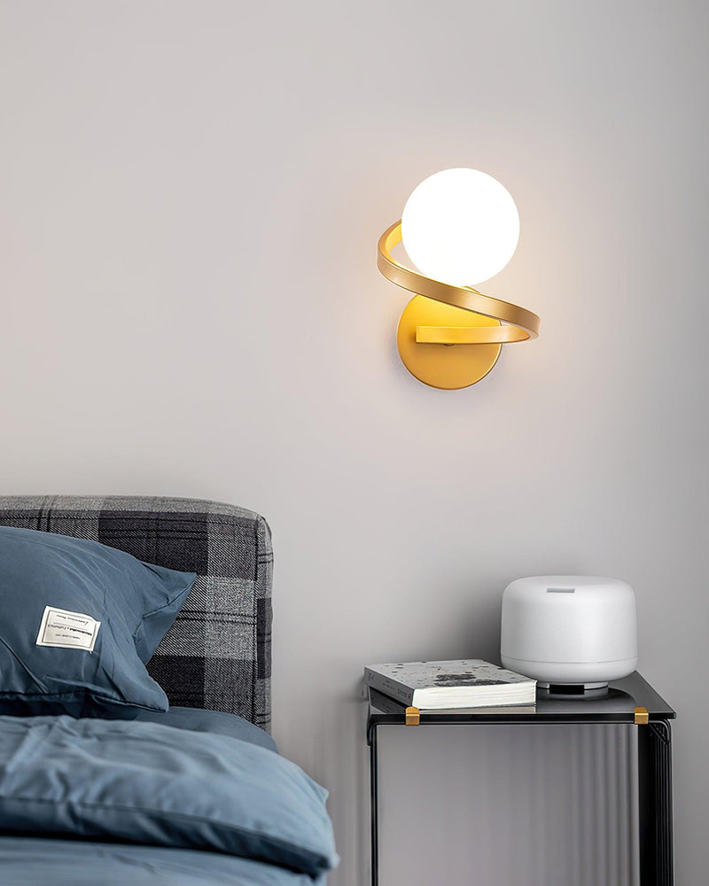 Curved Brass Wall Lamp-DWHOME
