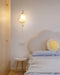 Curved Gooseneck Brass Glass Sconce-DWHOME