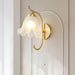 Curved Gooseneck Brass Glass Sconce-DWHOME
