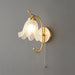 Curved Gooseneck Brass Glass Sconce-DWHOME