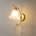Curved Gooseneck Brass Glass Sconce-DWHOME