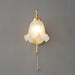 Curved Gooseneck Brass Glass Sconce-DWHOME