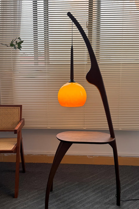 Curved Mantis Arm Floor Lamp.