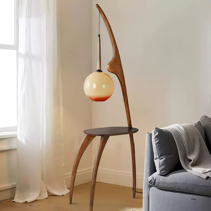 Curved Mantis Arm Floor Lamp.