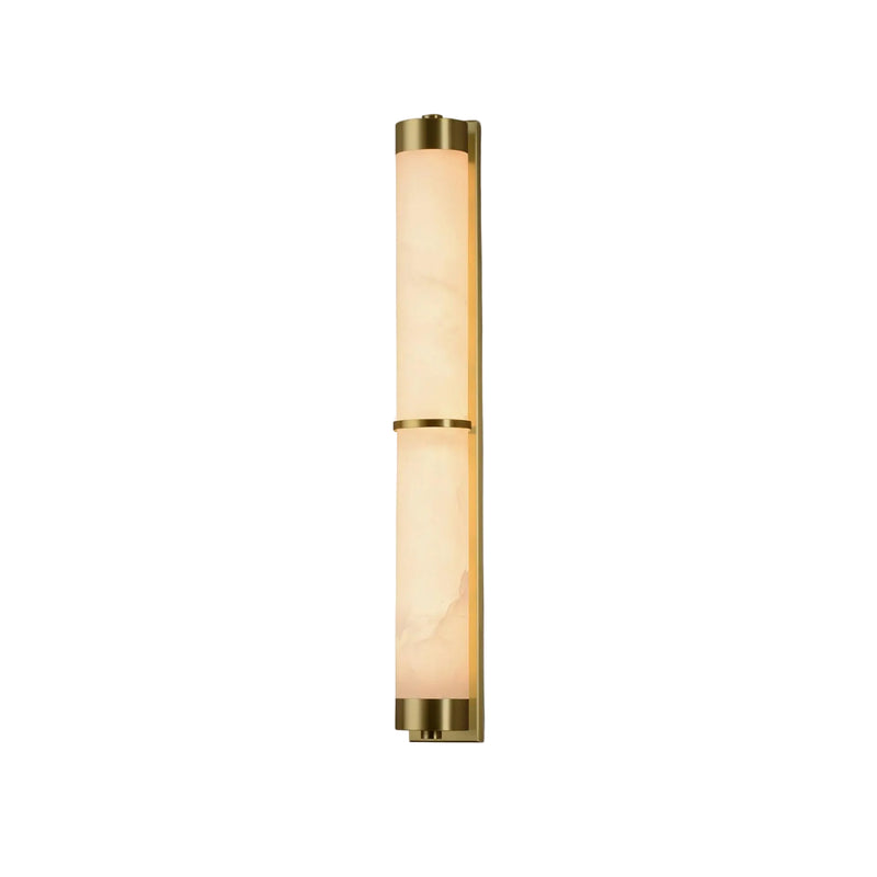 Cylindra Alabaster Brass Wall Light-DWHOME