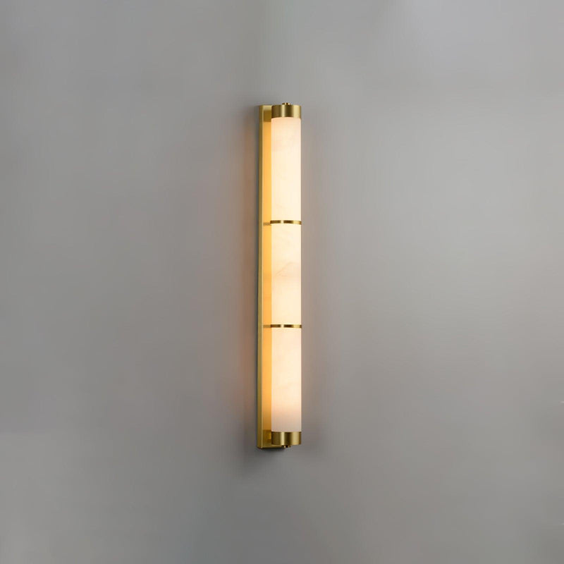 Cylindra Alabaster Brass Wall Light-DWHOME