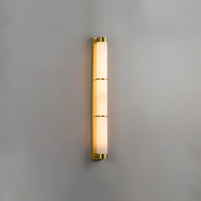 Cylindra Alabaster Brass Wall Light-DWHOME