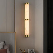 Cylindra Alabaster Brass Wall Light-DWHOME