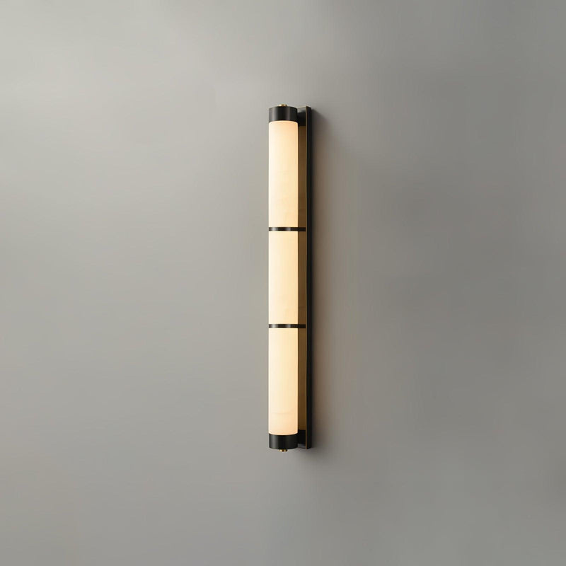 Cylindra Alabaster Brass Wall Light-DWHOME