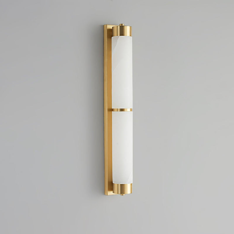 Cylindra Alabaster Brass Wall Light-DWHOME