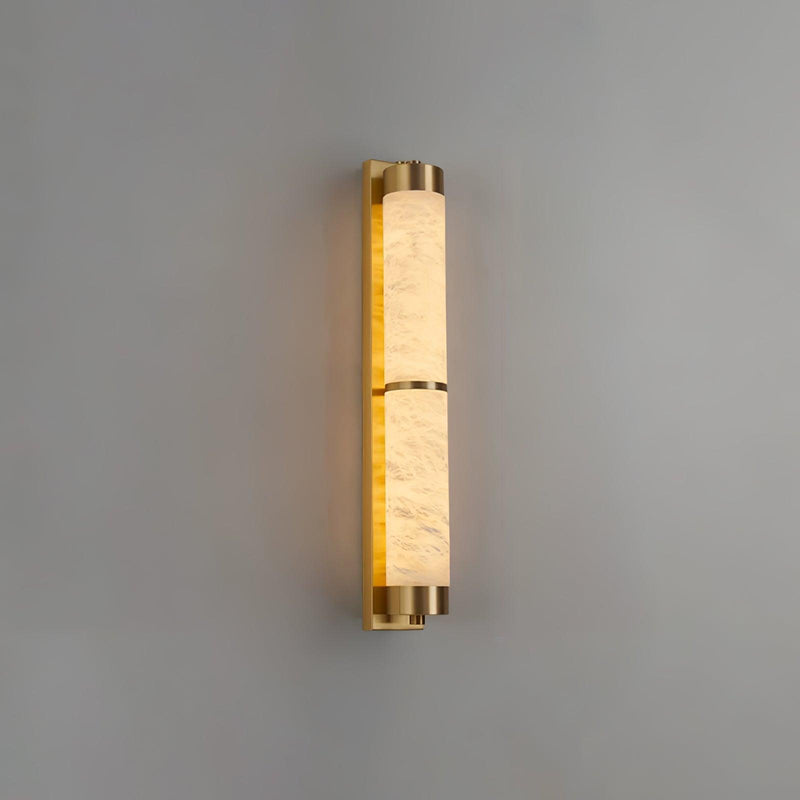 Cylindra Alabaster Brass Wall Light-DWHOME