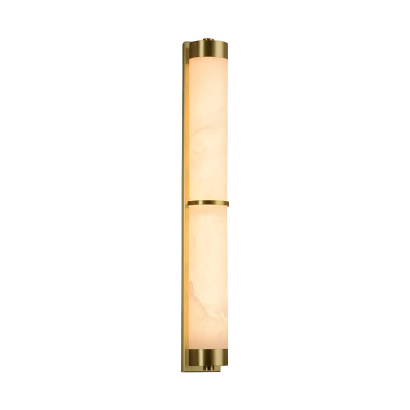 Cylindra Alabaster Brass Wall Light-DWHOME