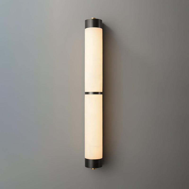 Cylindra Alabaster Brass Wall Light-DWHOME